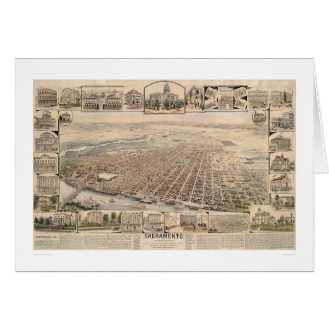 Vue d'oeil d'oiseau de Sacramento, Californie (Devant horizontal)
