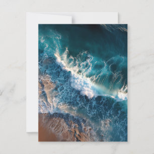 vue du haut des vagues océaniques Carte postale