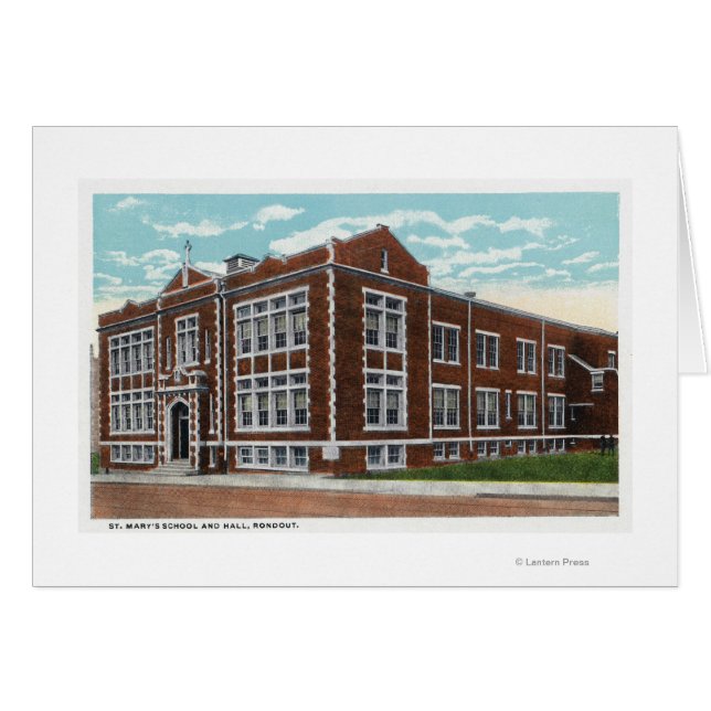 Vue extérieure de l'école et de la salle St. Mary' (Devant horizontal)