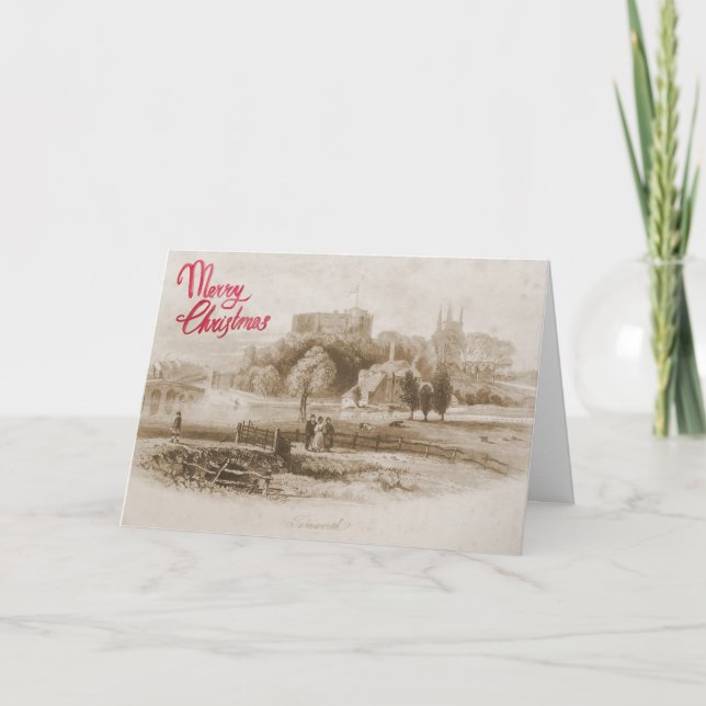Vue historique de la carte de Noël du château Tamw (Devant)