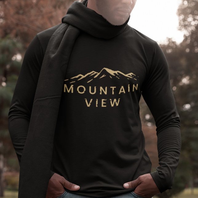 Vue Montagne En T-shirt Beige (Créateur téléchargé)