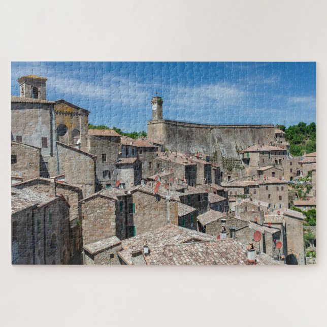 Vue pittoresque sur Sorano, Toscane Jigsaw Puzzle (Horizontal)