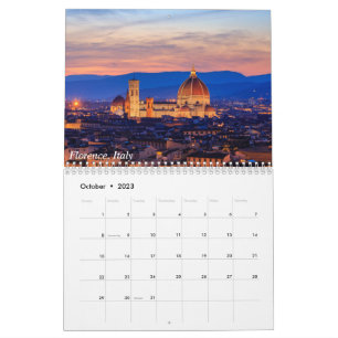 Vues du calendrier Italie, France et Californie