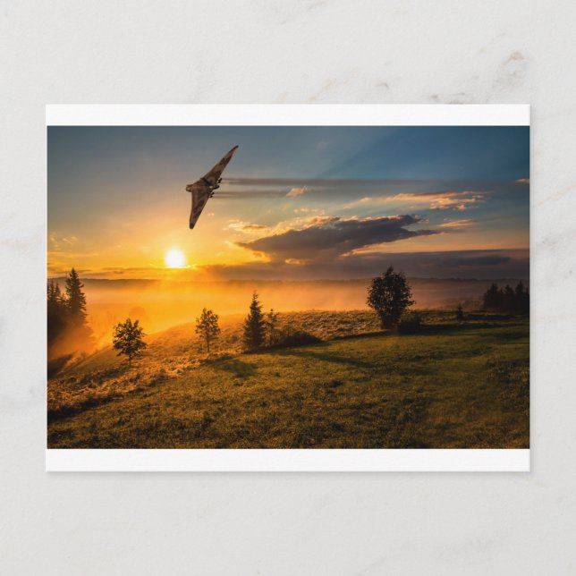 Vulcan Bomber Misty Dawn Postkarte (Vorderseite)
