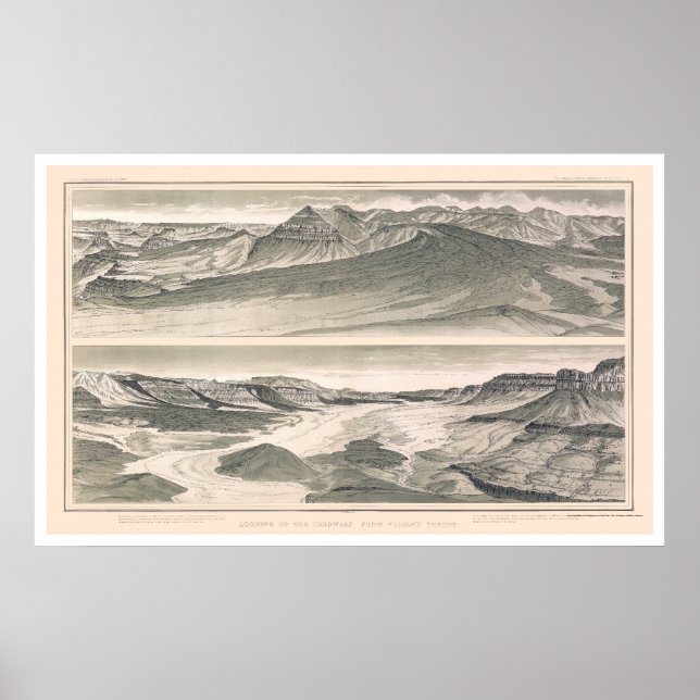 Vulcan Grand Canyon Print by Dutton 1882 Poster (Vorne)
