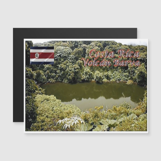 Vulkan Barva - Costa Rica - Magnetkarte (Vorne/Hinten)