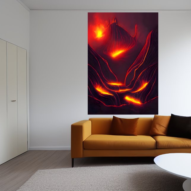 Vulkan, Berg und Lava | AI Art Poster (Von Creator hochgeladen)