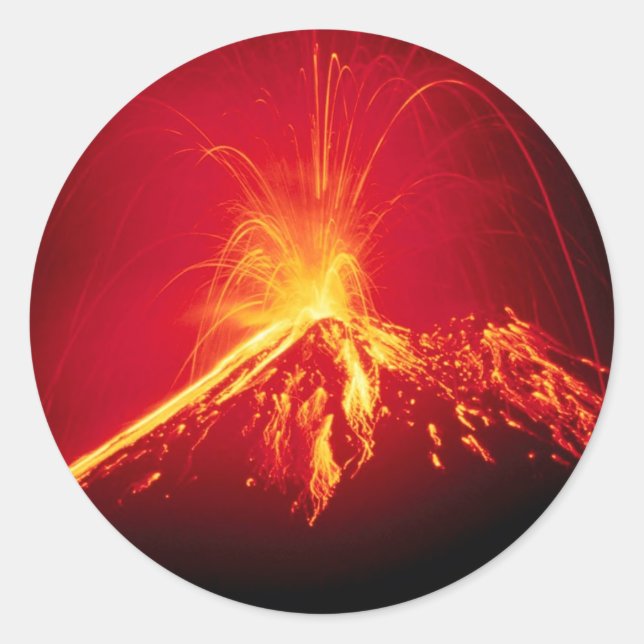 Vulkan-heiße Lava Costa Rica 1991 Runder Aufkleber (Vorderseite)