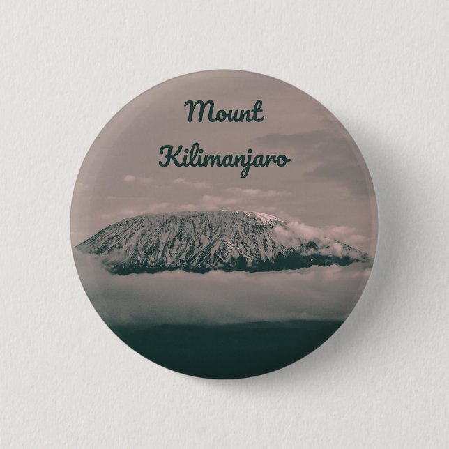 Vulkan Kilimanjaro Snow in Tansania Afrika Button (Vorderseite)