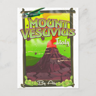 Vulkan Monte Vesuvius Italienischer Cartoon Postkarte