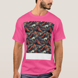 Vulkan Seamless Pattern Gebirgsfeuer Lava Magma T-Shirt
