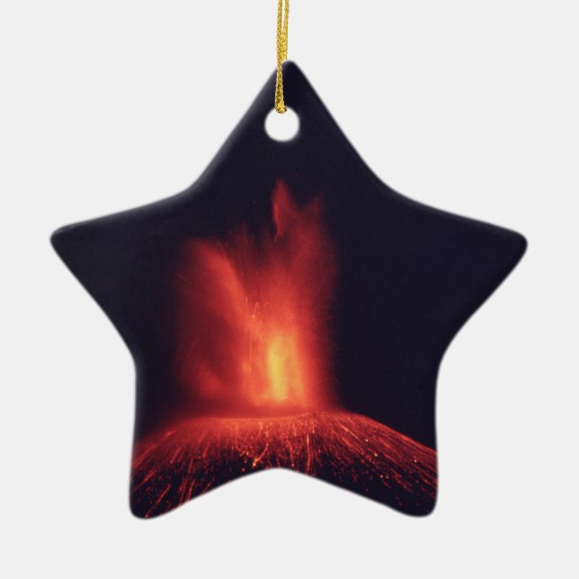 Vulkan-Stern-Weihnachtsverzierung Keramikornament (Vorne)