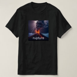 Vulkanausbruch + Blitz - Personalisiert Schwarz T-Shirt