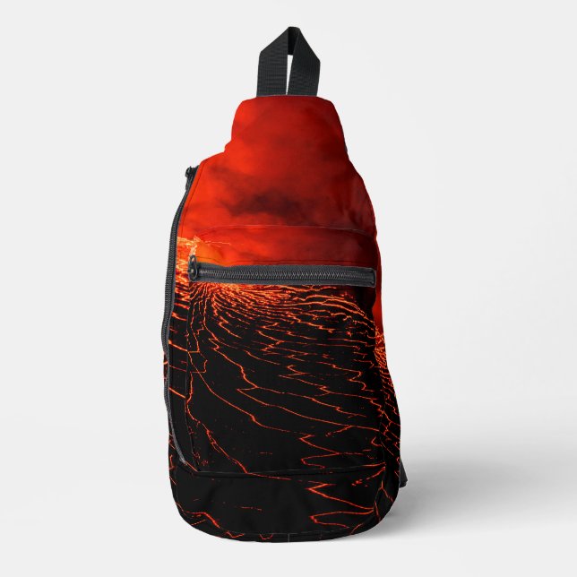 Vulkanausbruch Crossbody Bag (Vorderseite)