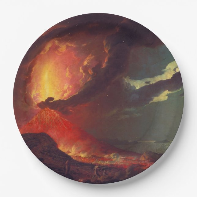 Vulkanausbruch des Vesuv (lebender Vulkan) Pappteller (Vorderseite)