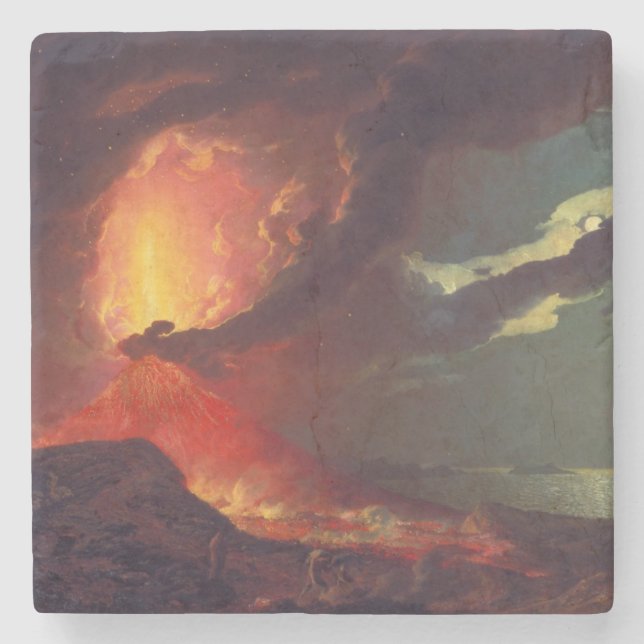 Vulkanausbruch des Vesuv (lebender Vulkan) Steinuntersetzer (Vorderseite)
