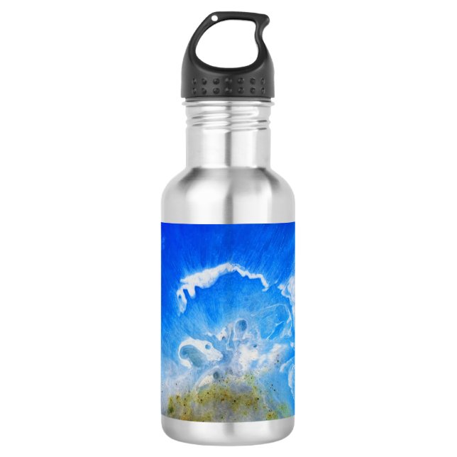 Vulkanausbruch Edelstahlflasche (Vorderseite)