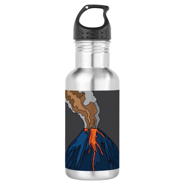 Vulkanausbruch Lava Edelstahlflasche (Vorderseite)
