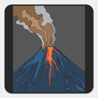 Vulkanausbruch Lava Quadratischer Aufkleber