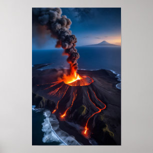 Vulkanausbruch Natur Außenwelt Landschaft Lava Poster