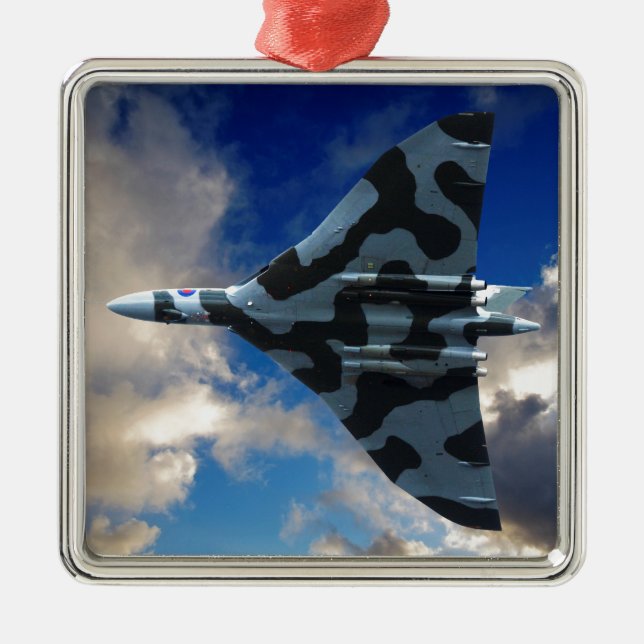 Vulkanbomber Silbernes Ornament (Vorne)