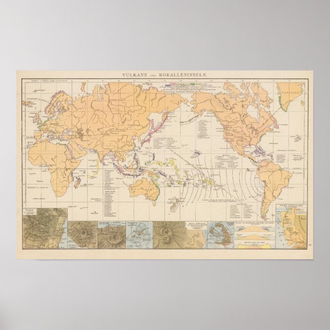 Vulkane, Koralleninseln Atlas Map Poster (Vorne)