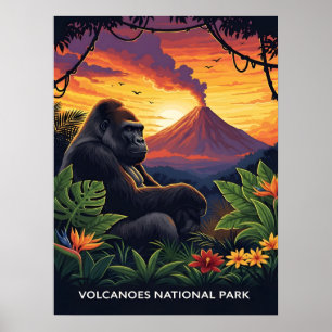 Vulkane Nationalpark Sonnenuntergang Poster