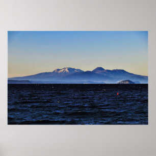 Vulkane Tongariro und Taupo-See Poster
