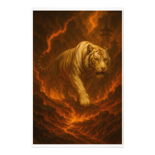 Vulkanischer Weißer Tiger Premium-Wandkunst – Fine Fotodruck