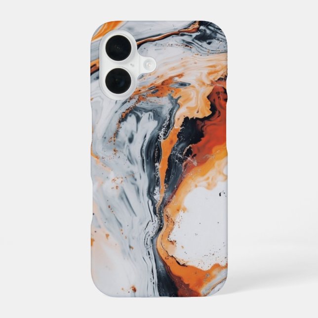 Vulkanmarbling iPhone 16 Hülle (Rückseite)