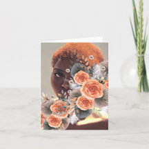 VulnerABLE Africaine Américaine Femme Blank Carte 