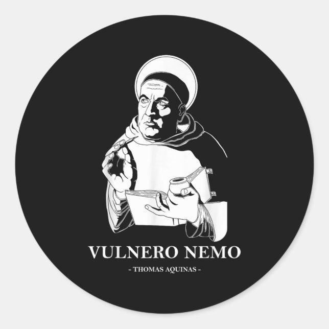 Vulnero Nemo katholischer Saint Thomas Aquinas Quo Runder Aufkleber (Vorderseite)