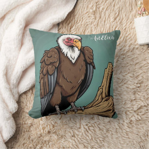 Vulture Realistic Zeichnend Print Kissen