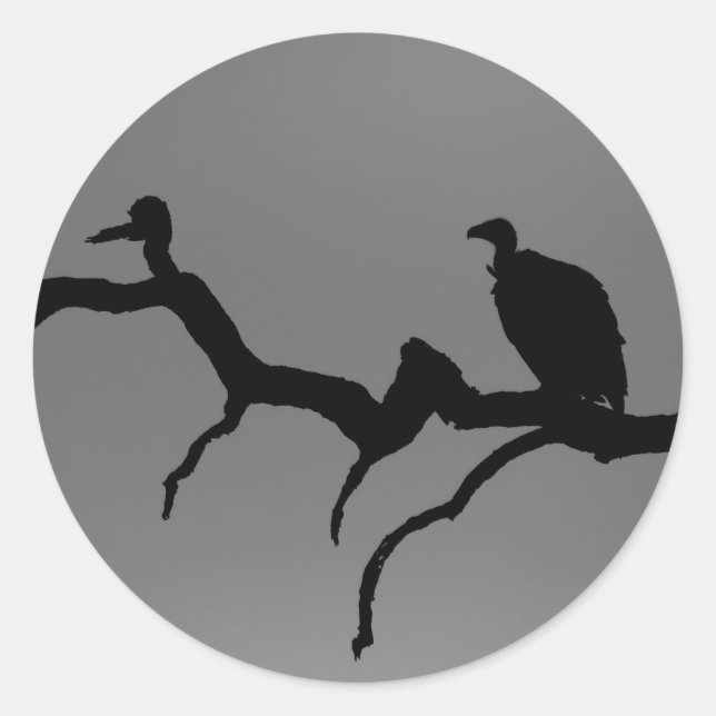 Vulture Silhouette Runder Aufkleber (Vorderseite)
