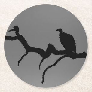 Vulture Silhouette Runder Pappuntersetzer