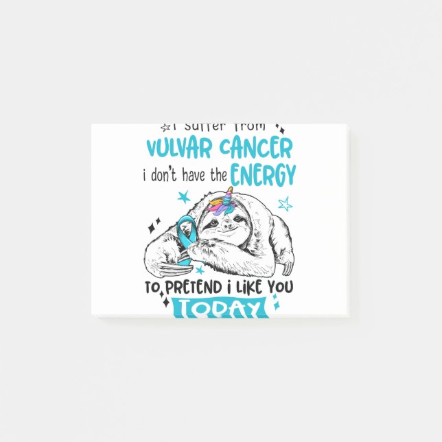 Vulvar Cancer Awareness Month Ribbon Ohrts Post-it Klebezettel (Vorderseite)