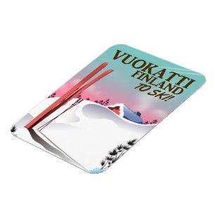 Vuokatti Finnland Skiposter Magnet