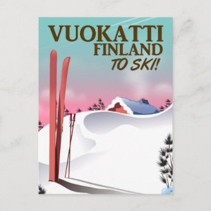 Vuokatti Finnland Skiposter Postkarte