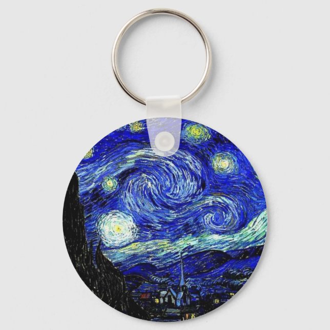 vVan Gogh Starry Night Fine Art Schlüsselanhänger (Vorderseite)
