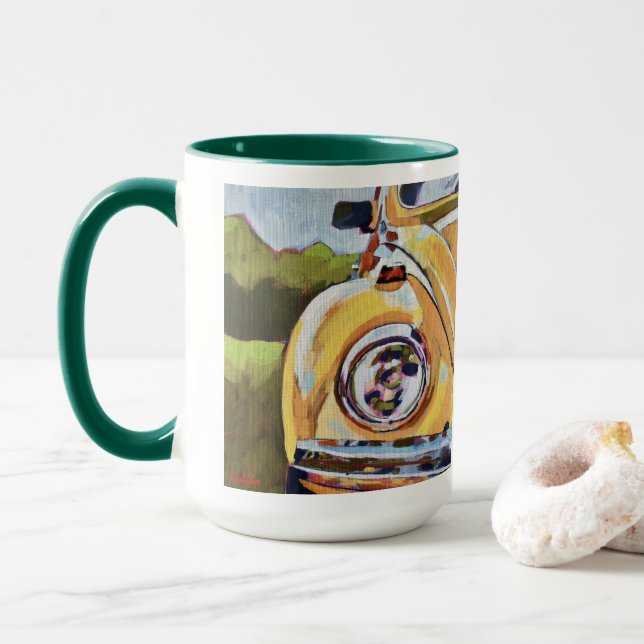 VW Bug Painting - Gift for VW Bug Lovers Tasse (Mit Donut)