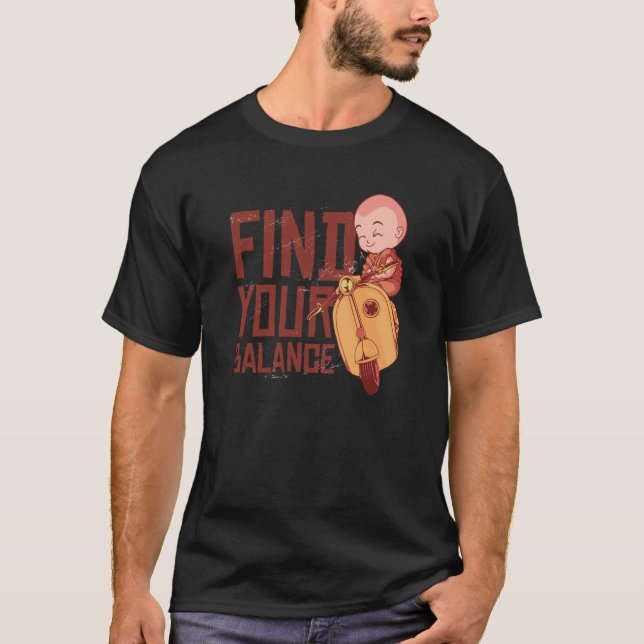 VXL Buddha Monk Namaste Praying Pray Laugh Buddhis T-Shirt (Vorderseite)