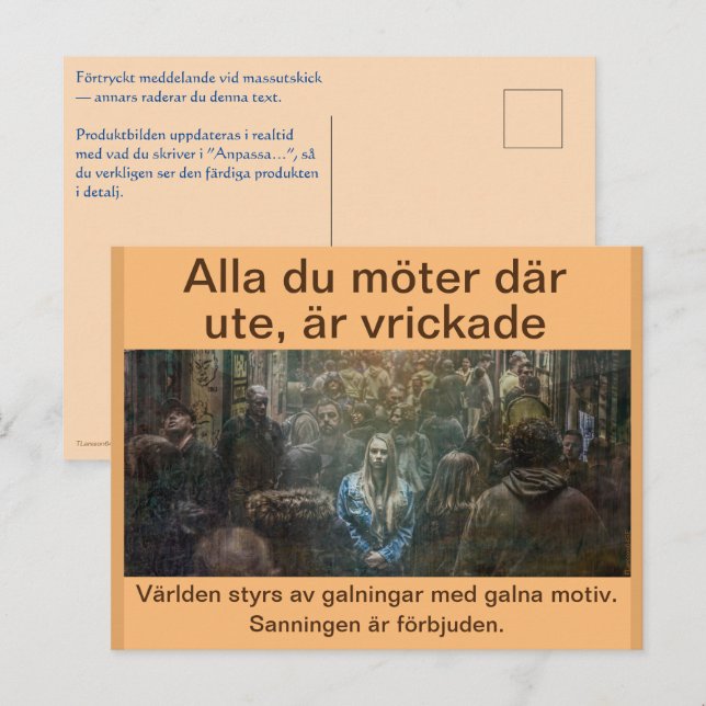 Vykort — Alla är vrickade Postkarte (Vorne/Hinten)