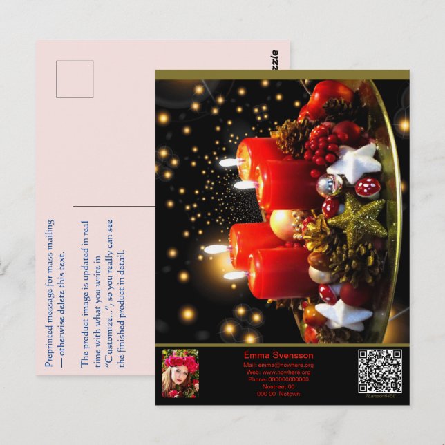 Vykort — Connect, Christmas Postkarte (Vorne/Hinten)