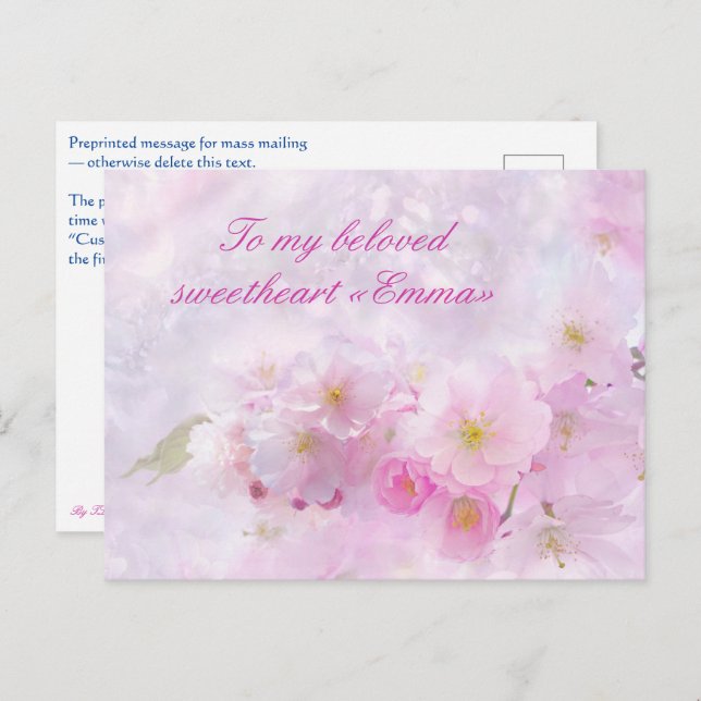 Vykort — Romance Postkarte (Vorne/Hinten)