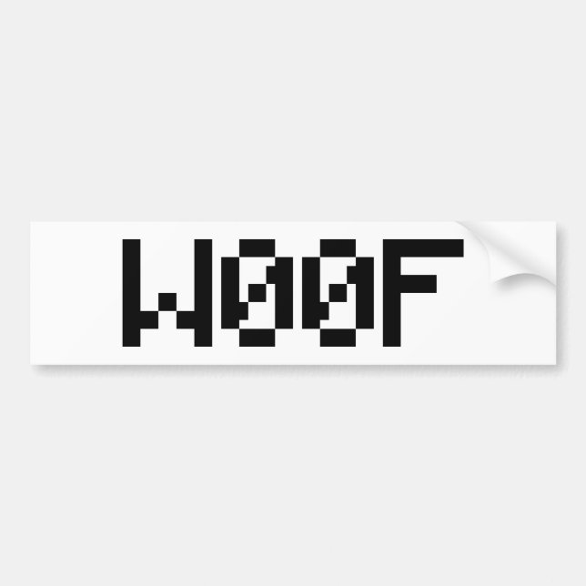 W00F [Leetspeak Animal Sounds] Autoaufkleber (Vorne)