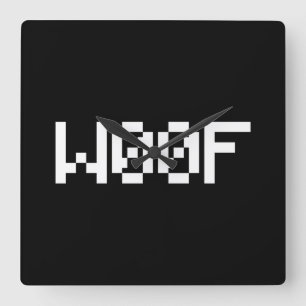 W00F [Leetspeak Animal Sounds] Quadratische Wanduhr