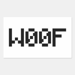 W00F [Leetspeak Animal Sounds] Rechteckiger Aufkleber
