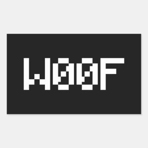 W00F [Leetspeak Animal Sounds] Rechteckiger Aufkleber