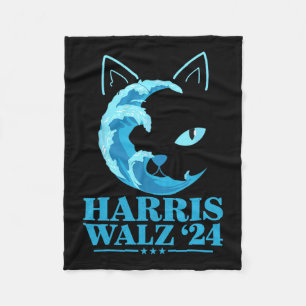 W 24 Blaue Welle von Katzen Damen wählen Kamala Fleecedecke