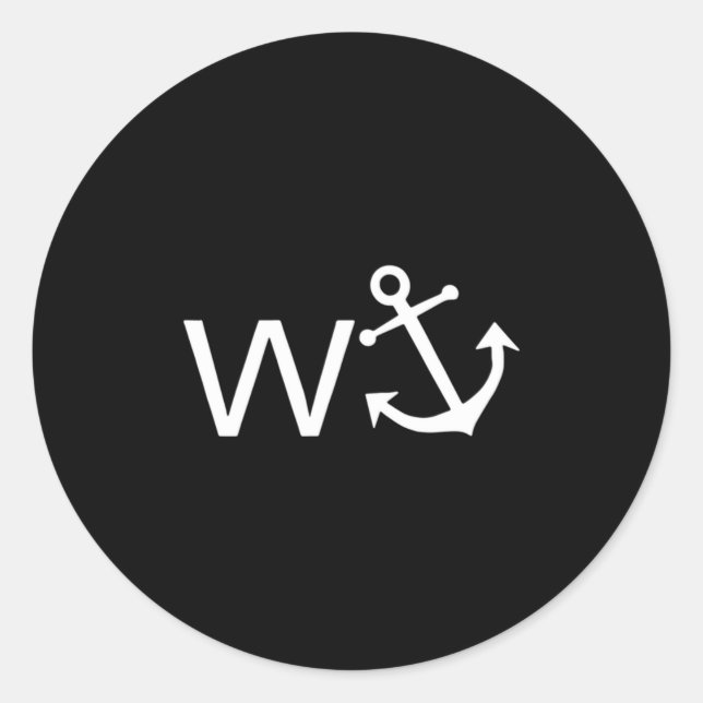W Anchor Funny Wanker Jerk Funny Slang  Runder Aufkleber (Vorderseite)